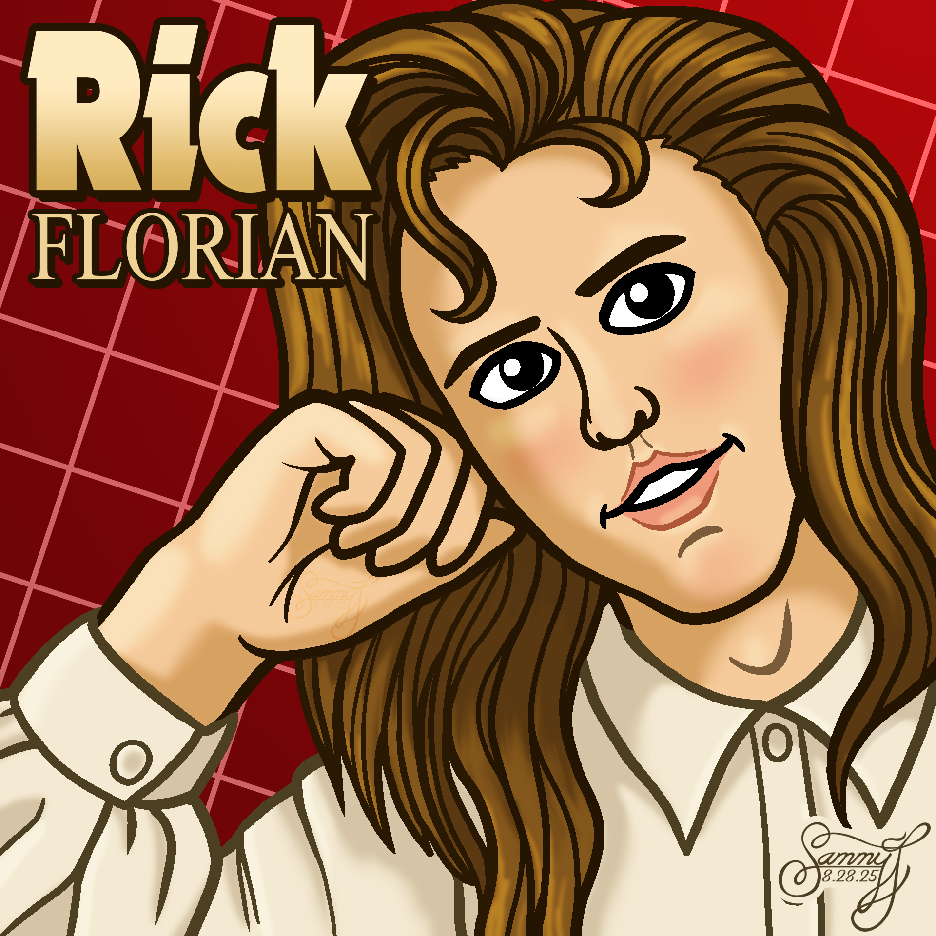 Drawing of Rick Florian.