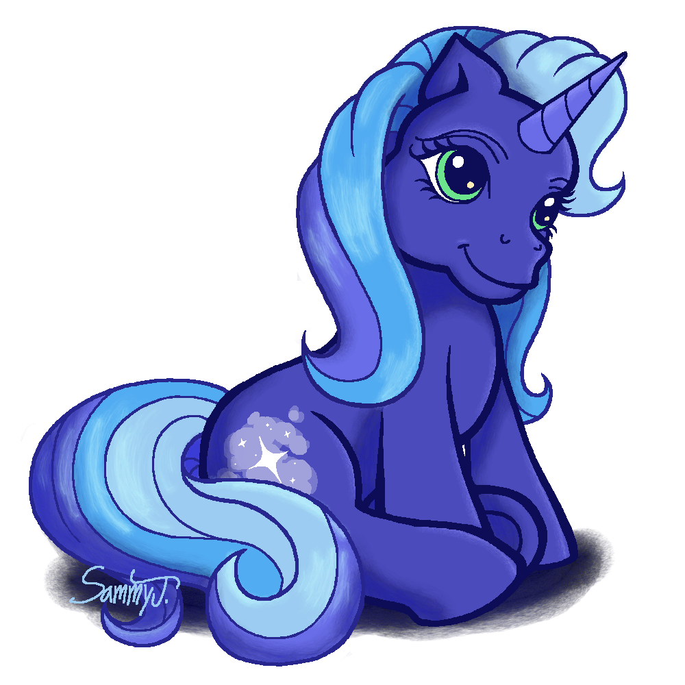 Drawing of a My Little Pony character sitting down.