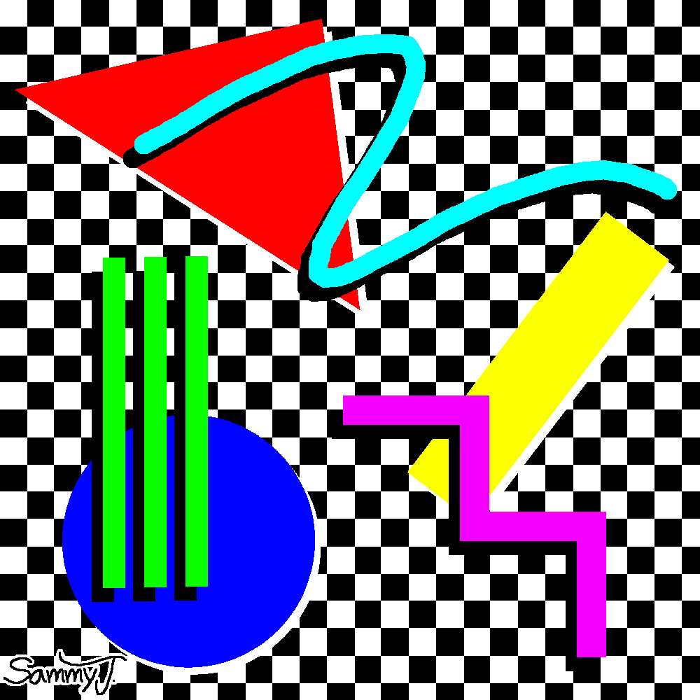Extremely vivid and high contrast geometric patterns.